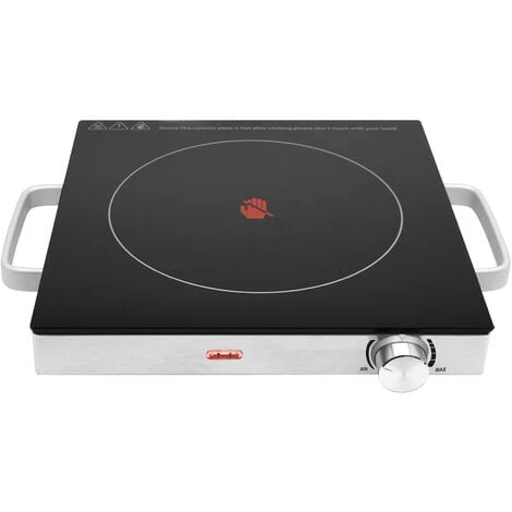 Jago® Plaque De Cuisson - Portable, Infrarouge, 2000 W, Ø 20 Cm, Acier Inoxydable Et Vitrocéramique - Plaque Chauffante Électrique, Réchaud, Table De Cuisson 2 Jago® Plaque De Cuisson - Portable, Infrarouge, 2000 W, Ø 20 Cm, Acier Inoxydable Et Vitrocéramique - Plaque Chauffante Électrique, Réchaud, Table De Cuisson – Image 2