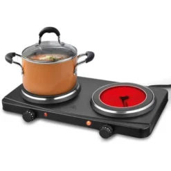 Jago® Plaque De Cuisson - Double, Portable, 2500 W, Brûleurs : Infrarouge Et Fonte, Aluminium Et Vitrocéramique - Plaque Chauffante Électrique, Réchaud, Table De Cuisson -Bransch Magasin 74549938 3