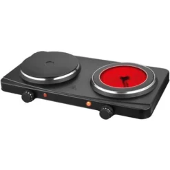 Jago® Plaque De Cuisson - Double, Portable, 2500 W, Brûleurs : Infrarouge Et Fonte, Aluminium Et Vitrocéramique - Plaque Chauffante Électrique, Réchaud, Table De Cuisson -Bransch Magasin 74549938 4