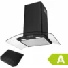 CIARRA Hotte Aspirante 60cm 350m3/h Classe A Filtre Actif Inclus 70W Filtrant Air Inox Noir - CBCB6506C