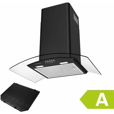 CIARRA Hotte Aspirante 60cm 350m3/h Classe A Filtre Actif Inclus 70W Filtrant Air Inox Noir - CBCB6506C 1 CIARRA Hotte Aspirante 60cm 350m3/h Classe A Filtre Actif Inclus 70W Filtrant Air Inox Noir - CBCB6506C
