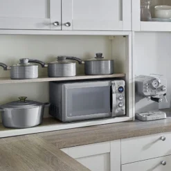 SWAN SM22030GRNEU Retro Micro-ondes Numérique 20L, 5 Niveaux Puissance, Décongélation, Minuterie 800W Gris -Bransch Magasin 77753199 4