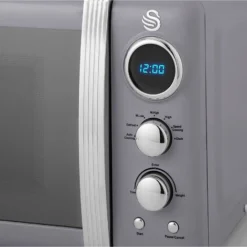 SWAN SM22030GRNEU Retro Micro-ondes Numérique 20L, 5 Niveaux Puissance, Décongélation, Minuterie 800W Gris -Bransch Magasin 77753199 5