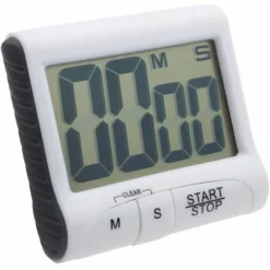 Minuteur De Cuisine Numérique Avec Aimant Puissant Trou De Suspension Alarme Puissante Grand écran LCD Minuteur De Cuisine Horloge Pour La Gestion Du Temps Exercice Cuisson Egg Timer Blanc