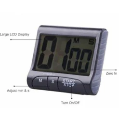 Minuteur De Cuisine Numérique Avec Aimant Puissant Trou De Suspension Alarme Puissante Grand écran LCD Minuteur De Cuisine Horloge Pour La Gestion Du Temps Exercice Cuisson Egg Timer Blanc -Bransch Magasin 79013079 4