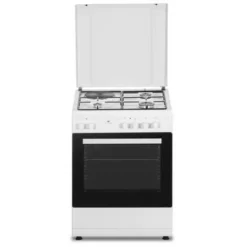 Cuisiniere Mixte CONTINENTAL EDISON CECM60FCW - 3 Feux Gaz + 1 électrique - L59,8 X P61 XH83 Cm - Blanc