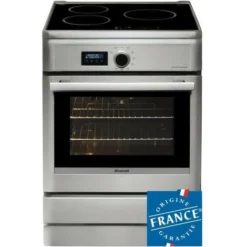 BRANDT BCI6658T Cuisiniere Table Induction - 3 Zones - Four électrique - Pyrolyse - 57 L - A - L 60 X H 85 Cm - Silver