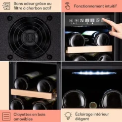 Cave à Vin Encastrable - Vinovilla 17 Duo Edition Vilhelmine - 17 Bouteilles - 52 L - 5 à 22 °c - Noir -Bransch Magasin 81978008 5