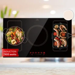 Plaque De Cuisson à Induction - Victoria 5 Flex - Encastrable 7400 W 2 Zones Flex Minuterie - Noir