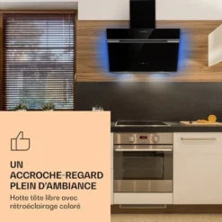 Hotte Aspirante - Klarstein Alina 60 Smart - 594 M³/h Led Lumière D'ambiance - Noir 8 Hotte Aspirante - Klarstein Alina 60 Smart - 594 M³/h Led Lumière D'ambiance - Noir -Bransch Magasin 81978036 4