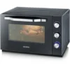 SEVERIN TO 2073 Four Posable XXL A Chaleur Tournante 60 L Avec Pierre A Pizza Et Tournebroche, 2 200 W, Minuteur 120 Min, Noir/I