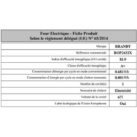 Four Intégrable Multifonction 67l 60cm Pyrolyse Inox - Brandt - BOP2432X 4 Four Intégrable Multifonction 67l 60cm Pyrolyse Inox - Brandt - BOP2432X – Image 4
