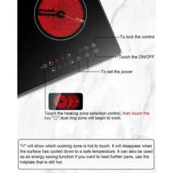 Karinear Plaque De Cuisson En Vitrocéramique Encastrable 4 Foyer Avec Double Zone Extensible, Table De Cuisson électrique Intégrée Avec Commande Tactile, Minuteur, Securite Enfant, 6600W -Bransch Magasin 86735180 3