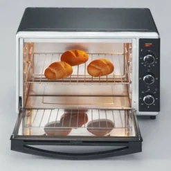 Mini Four Chaleur SEVERIN TO2058 Tournante 42 L, Pierre A Pizza Et Tournebroche, Four Posable 1 800 W, Minuteur 120 Min, Noir/In -Bransch Magasin 87487392 5