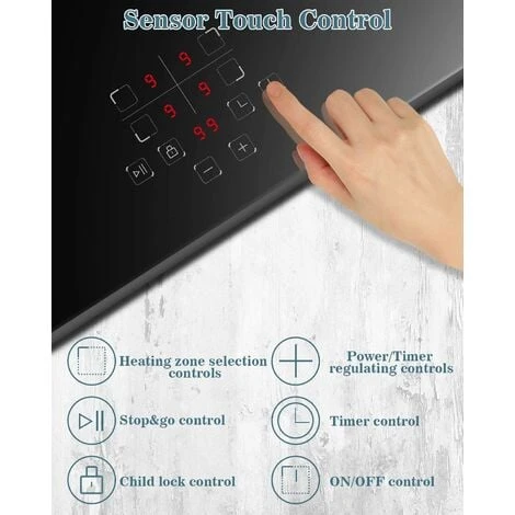 Plaque à Induction, Karinear Plaque Induction 4 Foyer, Plaque De Cuisson Induction Encastrable, Table De Cuisson Electrique Avec Commande Tactile, Minuteur, Verrouillage D'enfant, 6600W 4 Plaque à Induction, Karinear Plaque Induction 4 Foyer, Plaque De Cuisson Induction Encastrable, Table De Cuisson Electrique Avec Commande Tactile, Minuteur, Verrouillage D'enfant, 6600W – Image 4