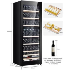 Kalamera Cave A Vin 84 Bouteilles, 266 Litres, Noir, KRC-266BFG -Bransch Magasin 90262831 3