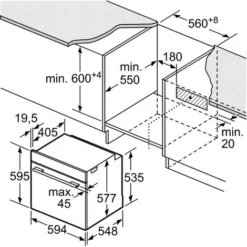 Bosch Elettrodomestici HBG633NB1 Four Encastrable, Verre, Noir