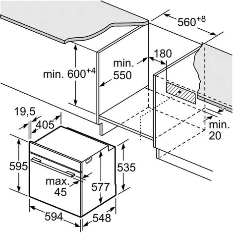 Bosch Elettrodomestici HBG633NB1 Four Encastrable, Verre, Noir 1 Bosch Elettrodomestici HBG633NB1 Four Encastrable, Verre, Noir