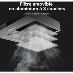 GASLAND Chef SR60SS Hotte Aspirante 60cm à Recyclage, Hotte Aspirante Silencieuse évacuation D'air 202 M³/h Filtre à Charbon Actif 3 Niveaux Touch Control Hotte Sous Plan Avec Filtre Acier Inox Argent -Bransch Magasin 90636105 3