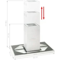 Hotte îlot 90 Cm Acier Inoxydable 756 M³/h LED VidaXL -Bransch Magasin 9131750 3