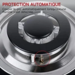 Plaque à Gaz 5 Feux, Plaque Gaz, Plaque De Cuisson à Gaz, Gaz Naturel/Propane/Butane (5 Brûleurs) -Bransch Magasin 91624272 4