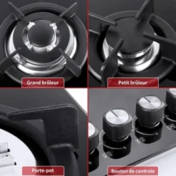 Plaque à Gaz 5 Feux, Plaque Gaz, Plaque De Cuisson à Gaz, Gaz Naturel/Propane/Butane (5 Brûleurs) -Bransch Magasin 91624272 5