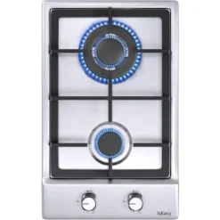 Plaque De Cuisson à Gaz 2 Feux - Autosuffisante Plaque à Gaz Avec 2 Brûleurs à Gaz - Cuisinière Encastrable - Gaz Naturel/Propane (2 Brûleurs -Acier Inoxydable)
