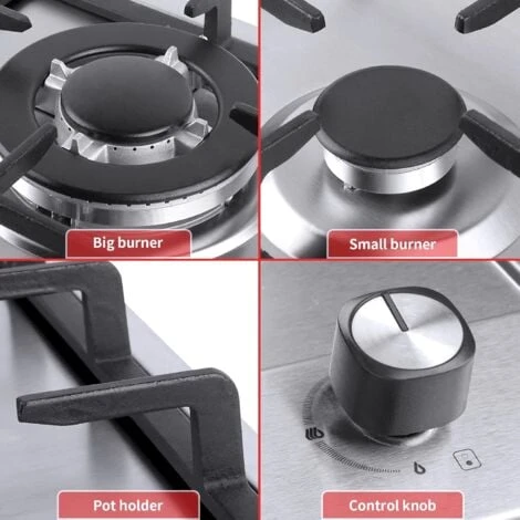 Plaque De Cuisson à Gaz 2 Feux - Autosuffisante Plaque à Gaz Avec 2 Brûleurs à Gaz - Cuisinière Encastrable - Gaz Naturel/Propane (2 Brûleurs -Acier Inoxydable) 4 Plaque De Cuisson à Gaz 2 Feux - Autosuffisante Plaque à Gaz Avec 2 Brûleurs à Gaz - Cuisinière Encastrable - Gaz Naturel/Propane (2 Brûleurs -Acier Inoxydable) – Image 4