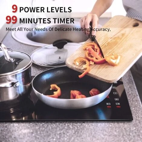 Plaque Vitrocéramique 2 Feux, Plaque De Cuisson En Vitrocéramique 2 Foyers Encastrable Plaque 2 Feux - 3000W, 29cm 3 Plaque Vitrocéramique 2 Feux, Plaque De Cuisson En Vitrocéramique 2 Foyers Encastrable Plaque 2 Feux - 3000W, 29cm – Image 3