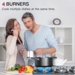 Plaque Gaz 4 Feux, Plaque De Cuisson à Gaz, Plaque à Gaz Avec 4 Foyers à Gaz, Cuisinière Encastrable, Gaz Naturel/Propane (4 Brûleurs) -Bransch Magasin 91624289 3