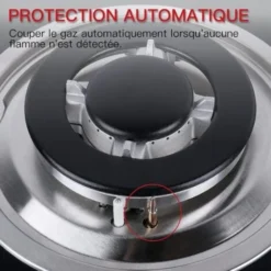 Plaque Gaz 3 Feux, Plaque De Cuisson à Gaz, Plaque à Gaz Avec 3 Foyers à Gaz, Cuisinière Encastrable, Gaz Naturel/Propane (3 Brûleurs) -Bransch Magasin 91624294 5