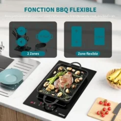 Plaque à Induction 2 Feux, Table De Cuisson à Induction Encastrable, Double Plaque De Cuisson Electrique à Induction , 3400W, Boosters -Bransch Magasin 91624298 4