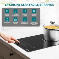 Plaque à Induction 2 Feux, Table De Cuisson à Induction Encastrable, Double Plaque De Cuisson Electrique à Induction , 3400W, Boosters -Bransch Magasin 91624298 5