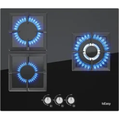Plaque De Cuisson à Gaz 3 Feux, Plaque Gaz 3 Feuxs, Table De Cuisson à Gaz Encastrable, Gaz Ville Et Bouteille (3 Foyers)