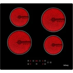 Plaque Vitrocéramique 4 Feuxs, Table De Cuisson Vitrocéramique 4 Foyers, Plaque De Cuisson Vitrocéramique Encastrable, Minuteur Multi-zones, 6000W