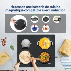 Plaque à Induction 4 Foyers, Plaque De Cuisson Induction Encastrable - 7600W, 4 Boosters, Minuterie, Fonction Muet -Bransch Magasin 91624305 4