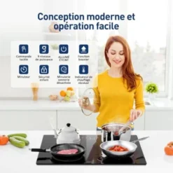 Plaque à Induction 4 Foyers, Plaque De Cuisson Induction Encastrable - 7600W, 4 Boosters, Minuterie, Fonction Muet -Bransch Magasin 91624305 5