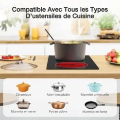 Table De Cuisson Vitrocéramique 2 Foyers, Plaque Vitrocéramique 2 Foyers 3200W - Encastrable, Bouton De Contrôle -Bransch Magasin 91848018 5