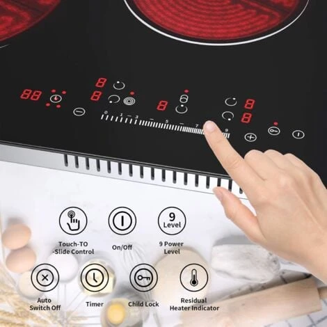 Plaque Vitrocéramique 5 Feux, Table De Cuisson Vitrocéramique 5 Foyers Encastrable Plaque 5 Feux- 8600W, 5 Foyers, 77cm, Autarkic, Tactile, Minuteur, Verre-céramique 3 Plaque Vitrocéramique 5 Feux, Table De Cuisson Vitrocéramique 5 Foyers Encastrable Plaque 5 Feux- 8600W, 5 Foyers, 77cm, Autarkic, Tactile, Minuteur, Verre-céramique – Image 3
