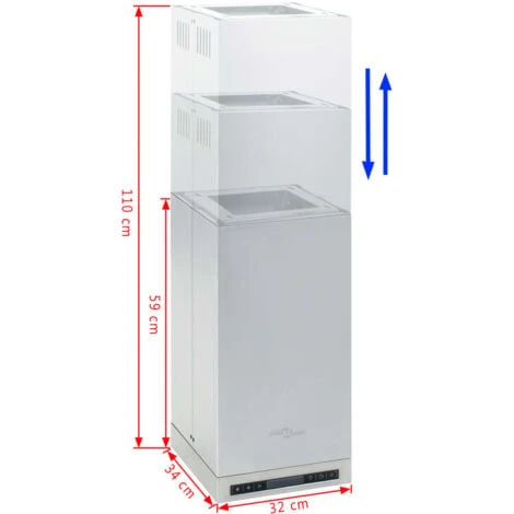 Hotte îlot Avec écran Tactile LCD Et Capteur 756 M³ / H LED VidaXL 4 Hotte îlot Avec écran Tactile LCD Et Capteur 756 M³ / H LED VidaXL – Image 4