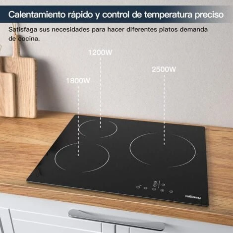 Plaque Vitrocéramique 3 Feux, Table De Cuisson Vitrocéramique 3 Foyers Encastrable Plaque 3 Feux- 5500W, 60cm, Autarkic, Tactile, Minuteur, Verre-céramique 2 Plaque Vitrocéramique 3 Feux, Table De Cuisson Vitrocéramique 3 Foyers Encastrable Plaque 3 Feux- 5500W, 60cm, Autarkic, Tactile, Minuteur, Verre-céramique – Image 2