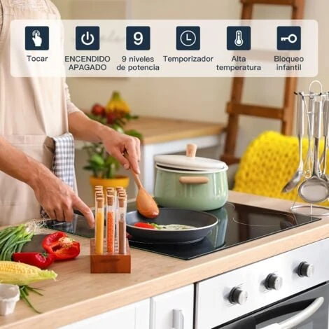 Plaque Vitrocéramique 3 Feux, Table De Cuisson Vitrocéramique 3 Foyers Encastrable Plaque 3 Feux- 5500W, 60cm, Autarkic, Tactile, Minuteur, Verre-céramique 5 Plaque Vitrocéramique 3 Feux, Table De Cuisson Vitrocéramique 3 Foyers Encastrable Plaque 3 Feux- 5500W, 60cm, Autarkic, Tactile, Minuteur, Verre-céramique – Image 5