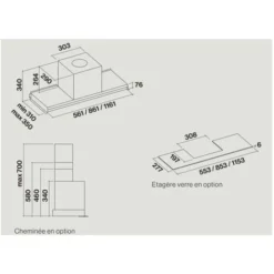 Hotte Décorative Murale 90cm 65db 480m3/h Inox - Falmec - VIRGOLA3431 -Bransch Magasin 93887042 3