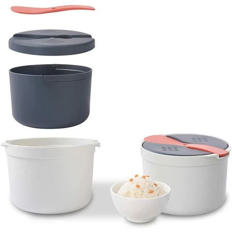 Bol De Cuisson Au Riz Grand Bol Pour Micro-ondes, 2L Cuiseur à Pâtes Cuiseur à Vapeur Avec Couvercle Et Cuillère, Batterie De Cuisine Au Micro-ondes Pour Quinoa, Poulet, Avoine Et (Orange) 3 Bol De Cuisson Au Riz Grand Bol Pour Micro-ondes, 2L Cuiseur à Pâtes Cuiseur à Vapeur Avec Couvercle Et Cuillère, Batterie De Cuisine Au Micro-ondes Pour Quinoa, Poulet, Avoine Et (Orange) – Image 3