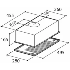 Hotte Aspirante Encastrable Sous Meuble, Coloris Gris 49,5x28 Cm -Bransch Magasin 95378080 5
