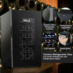 Cave à Vin Réfrigérée Cave à Vin Réfrigérée électriquement 18 Bouteilles 52Lt 70W Noir -Bransch Magasin 96515871 3