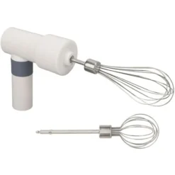 Electric Hand Mixer Warm White Cordless Rechargeable 2000mAh Battery Stainless Steel Hand Mixer For Household