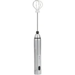 Handheld Mini Coffee Milk Frother Electric Milk Shaker Egg Beater Coffee Blender USB ChargingSilver