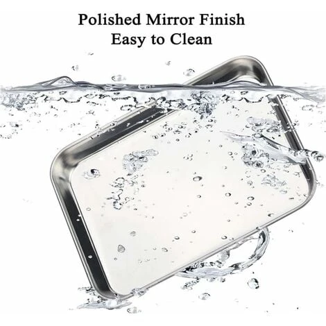 Plaque De Cuisson Avec Grille De Refroidissement, Acier Inoxydable Plaque De Cuisson Rectangulaire Plaque De Four Et Grille De Refroidissement Pour La Cuisson Plaque De Cuisson 40,5 30,5 2,5 Cm 4 Plaque De Cuisson Avec Grille De Refroidissement, Acier Inoxydable Plaque De Cuisson Rectangulaire Plaque De Four Et Grille De Refroidissement Pour La Cuisson Plaque De Cuisson 40,5 30,5 2,5 Cm – Image 4