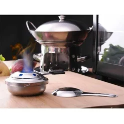 Brleur à Alcool Pour Fondue, Brleur à Spiritueux, Acier Inoxydable, Gris, 18X 9,6 Cm -Bransch Magasin 97634857 4
